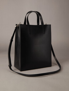 CK Paper Bag Leather Mini Tote, Black Beauty, hi-res