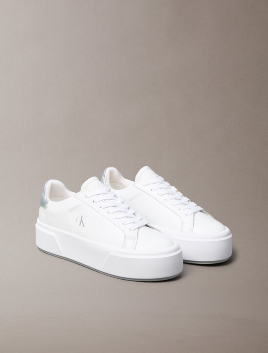 Sienna - Leather Logo Platform Trainers