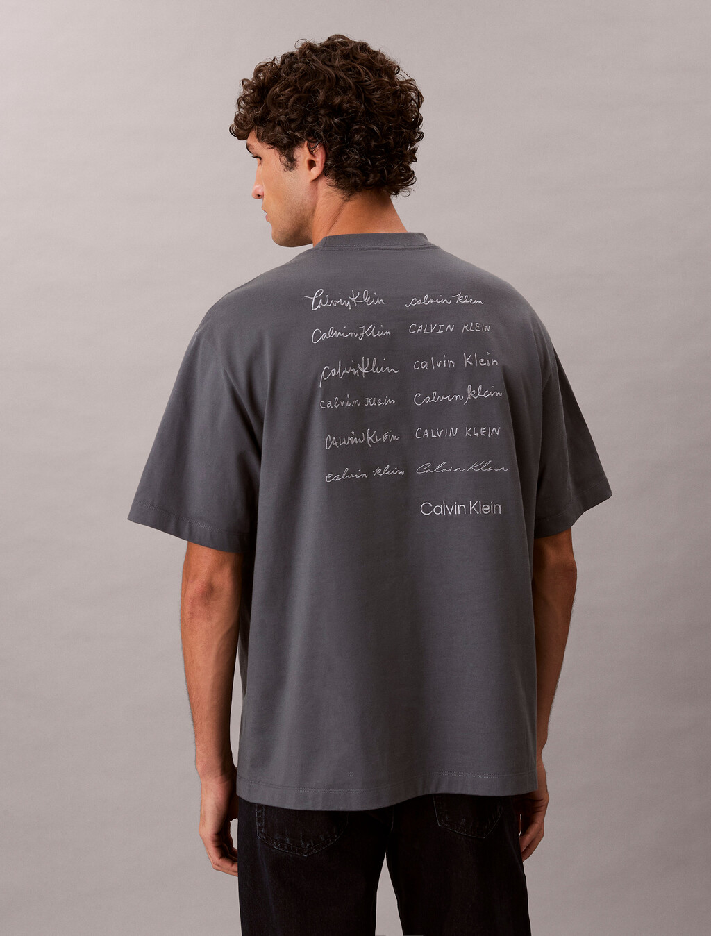 Relaxed Script Logo T-shirt, Turbulence, hi-res
