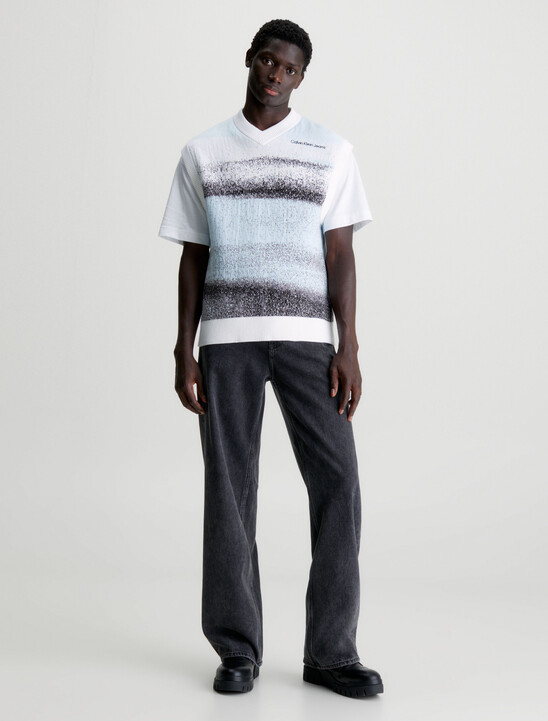 Cotton Jacquard Knit Vest