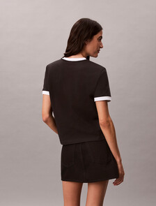 Heritage Logo Relaxed Ringer Tee, Black, hi-res