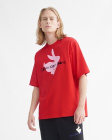 Year Of The Rabbit Relaxed Fit Tee, FLAME SCARLET, hi-res