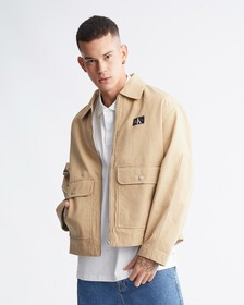 Modern Workwear Boxy Cropped Jacket, Travertine, hi-res
