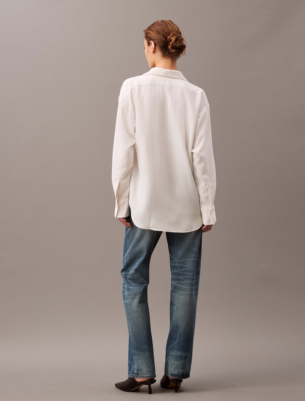 Rayon Blend Relaxed Shirt, CSW24F_P005_1_Sugar Swizzle (Fine Stripe), hi-res