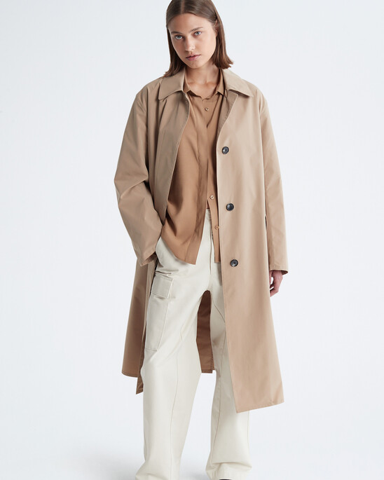 Woven Trench Duster Coat