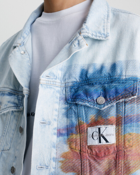 Oversized Printed Denim Jacket