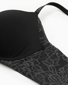 INVISIBLES LACE LIGHTY LINED PERFECT COVERAGE BRA, Black, hi-res