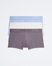 CK Black 3 Pack Low Rise Trunks, Bel Air Blue/Vaporous Gray/Rabbit, hi-res