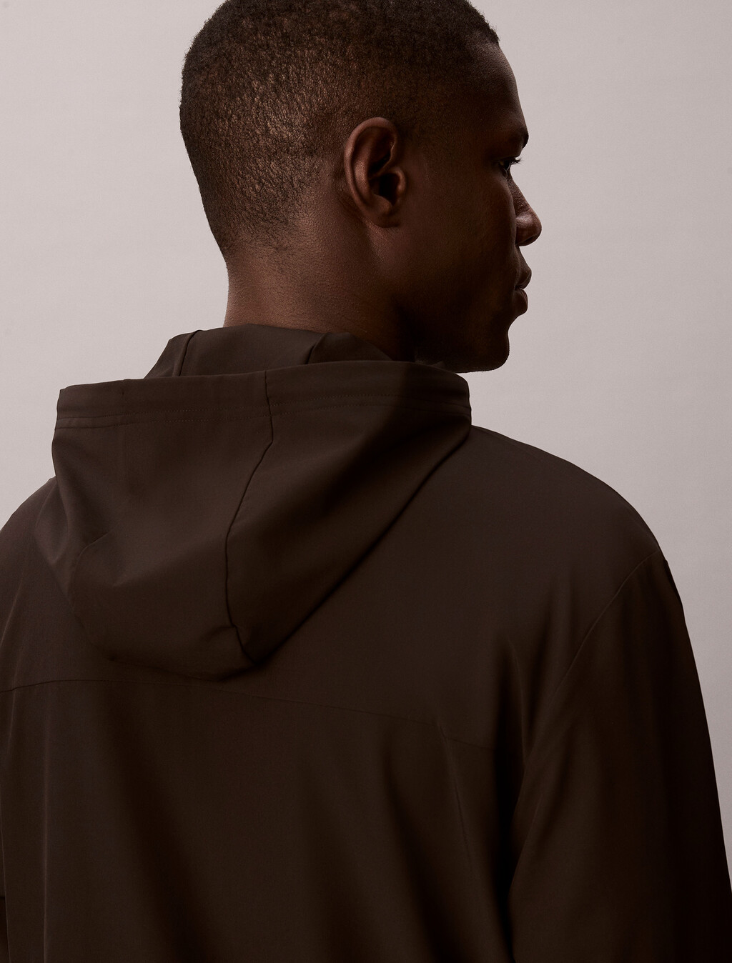 Water-Repellent Hooded Windbreaker, Black, hi-res