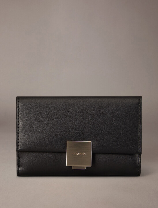 CK Lock Medium Compact Flap Wallet
