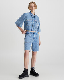 OVERSIZED SHORT SLEEVE DENIM SHIRT, Denim Light, hi-res