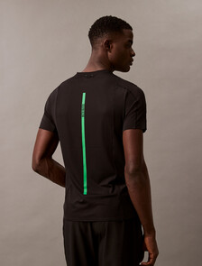 Intense Power Gym T-Shirt, BLACK W/ BLOSSOM GREEN LOGO, hi-res