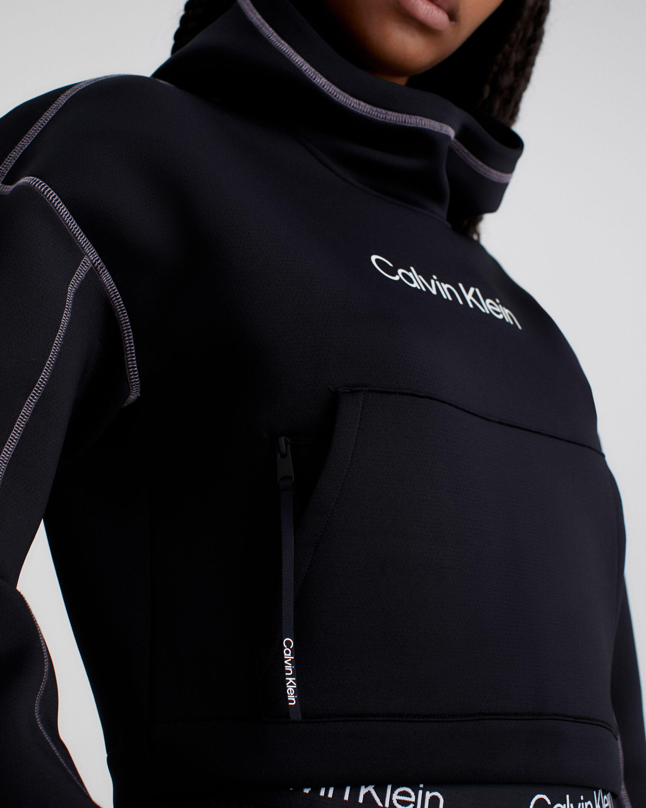 Calvin klein cropped logo hoodie clearance
