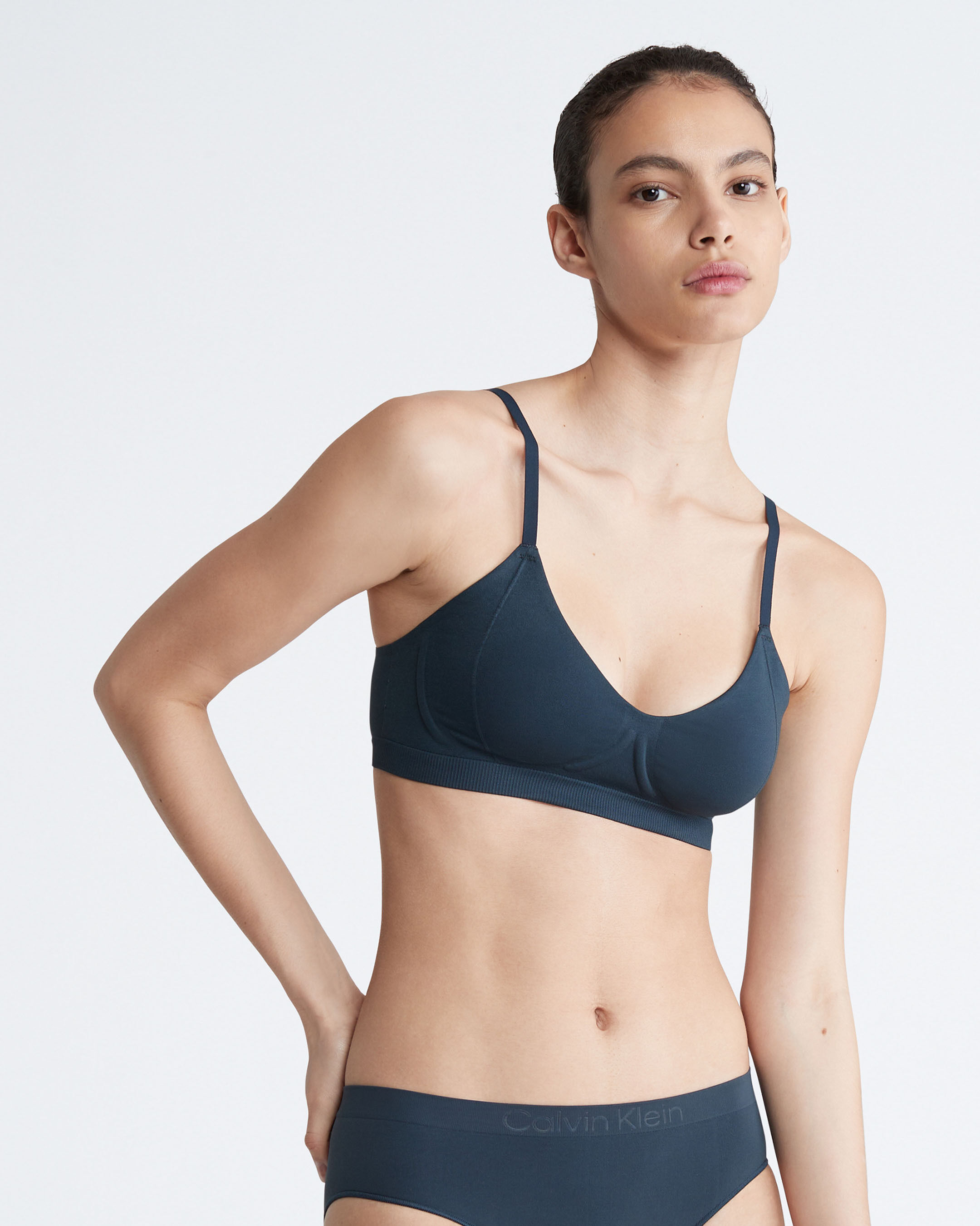 Bonded Flex Lightly Lined Bralette blue Calvin Klein Singapore