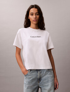 Relaxed Standard Logo Crewneck Tee, Bright White, hi-res