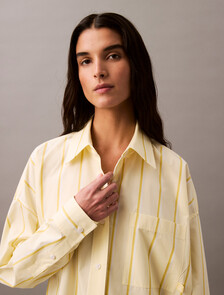 Relaxed Striped Cotton Shirt Dress, 18815 CSW25S_W013+Morning Light, hi-res