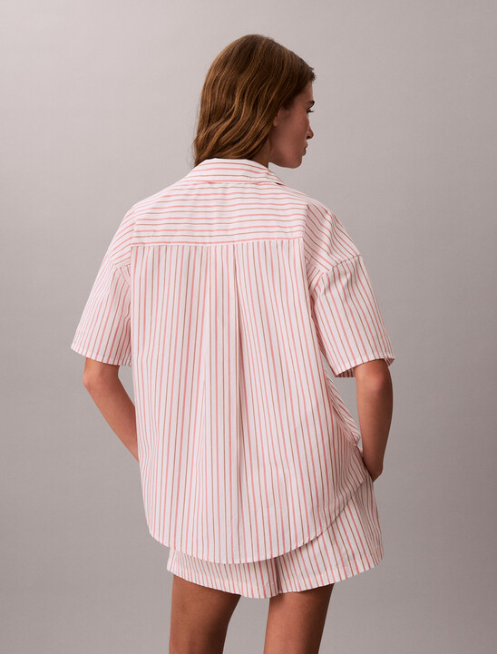 Cotton Poplin Pyjama Button-Down Shirt