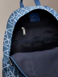 Denim Logo Jacquard Backpack, Denim JQD Medium Wash, hi-res