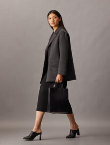 CK Paper Bag Leather Mini Tote, Black Beauty, hi-res
