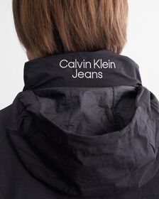 Reversible Stand Collar Puffer Jacket, Ck Black, hi-res