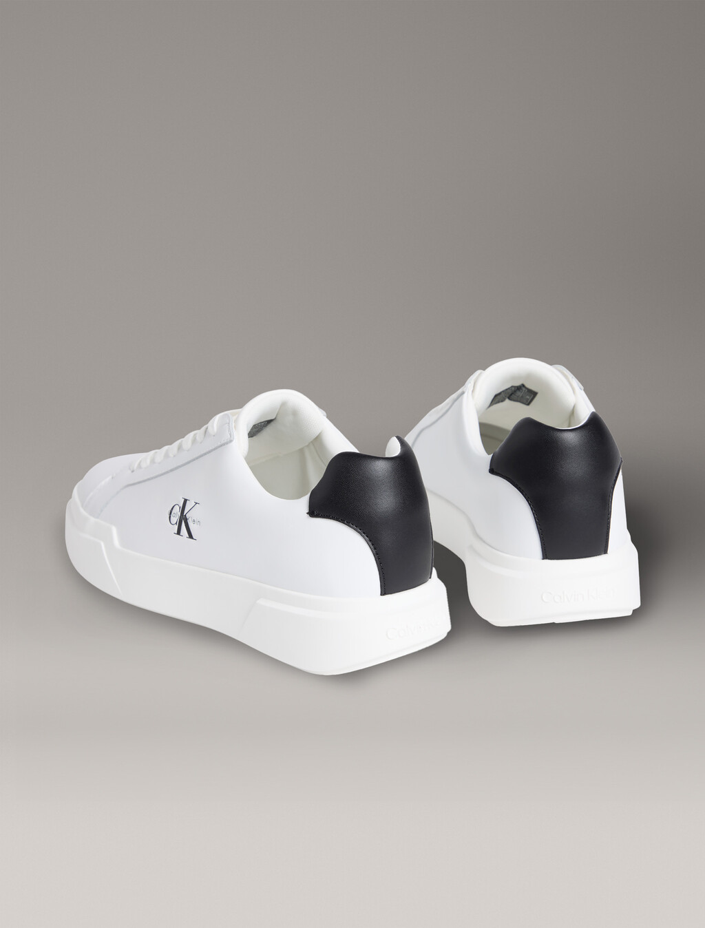 Leather Durable Traction NYC Trainers, White/Black/White, hi-res