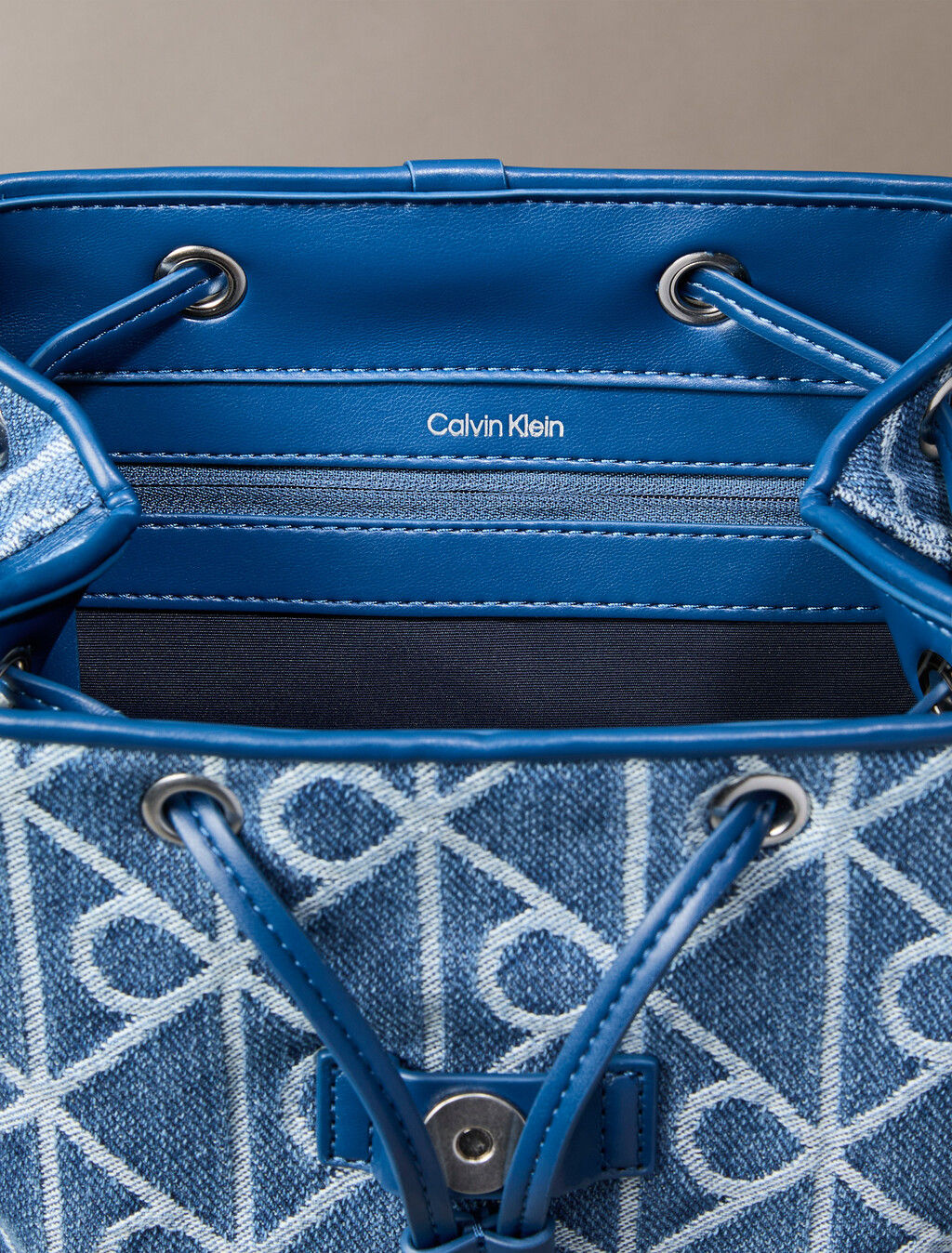 Denim Logo Jacquard Backpack, Denim JQD Medium Wash, hi-res