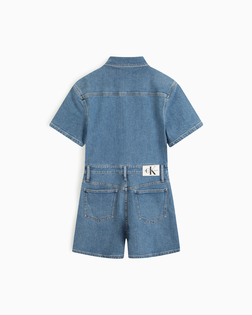 RECONSIDERED DENIM SHORTALLS, Mid Stone Blue, hi-res