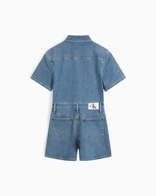 RECONSIDERED DENIM SHORTALLS, Mid Stone Blue, hi-res