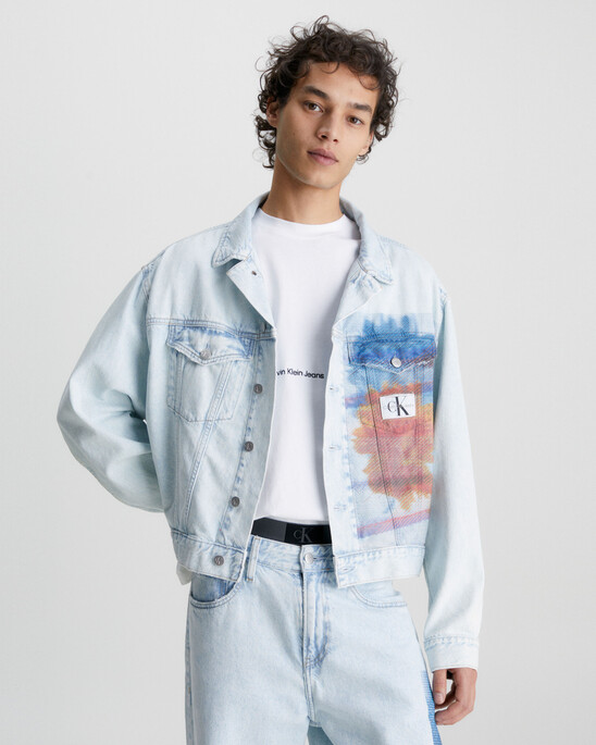 Oversized Printed Denim Jacket