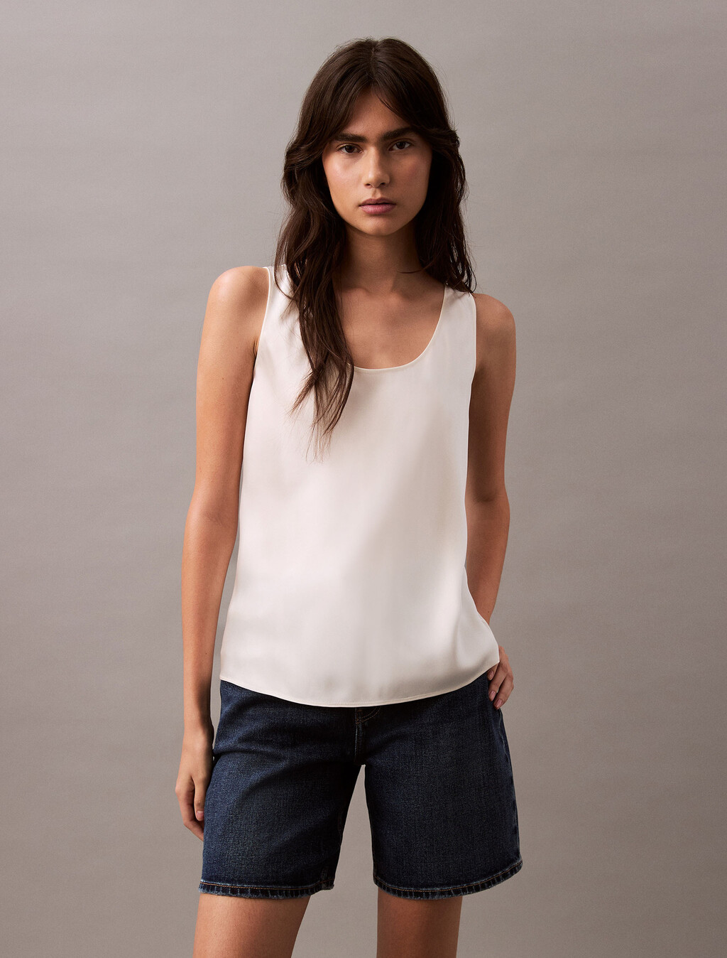 Viscose Tank Top, Vanilla Ice, hi-res