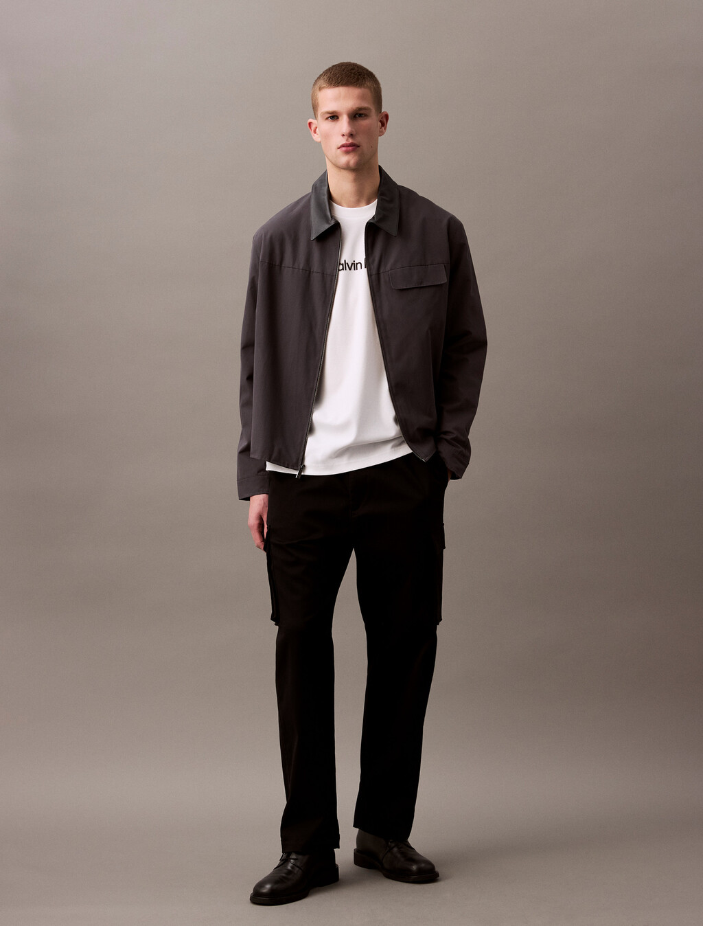 Slim Calvin Klein Motion Blur Tee, Brilliant White, hi-res