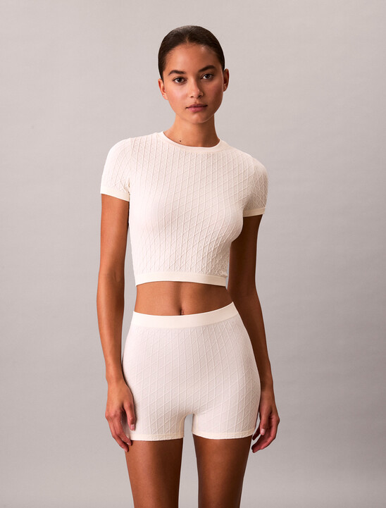 Rib Emblem Seamless Pyjama Top