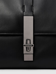 Leather Clutch, Black, hi-res