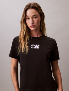 CK Logo Jersey Slim Tee, Black, hi-res