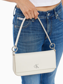 Minimal Monogram Flap Shoulder Bag, Chalk, hi-res