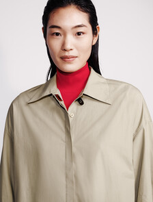 Poplin Woven Mini Shirt Dress, Laurel Oak, hi-res