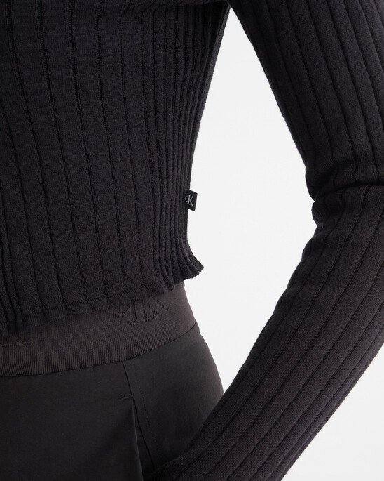 SMOOTH COTTON RIB CARDIGAN