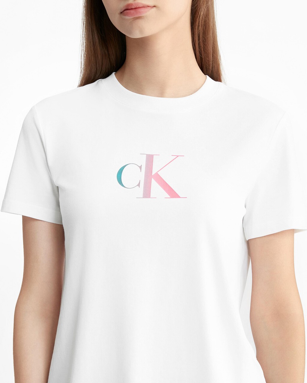 Hyper Real Gradient Monogram Tee, Bright White, hi-res