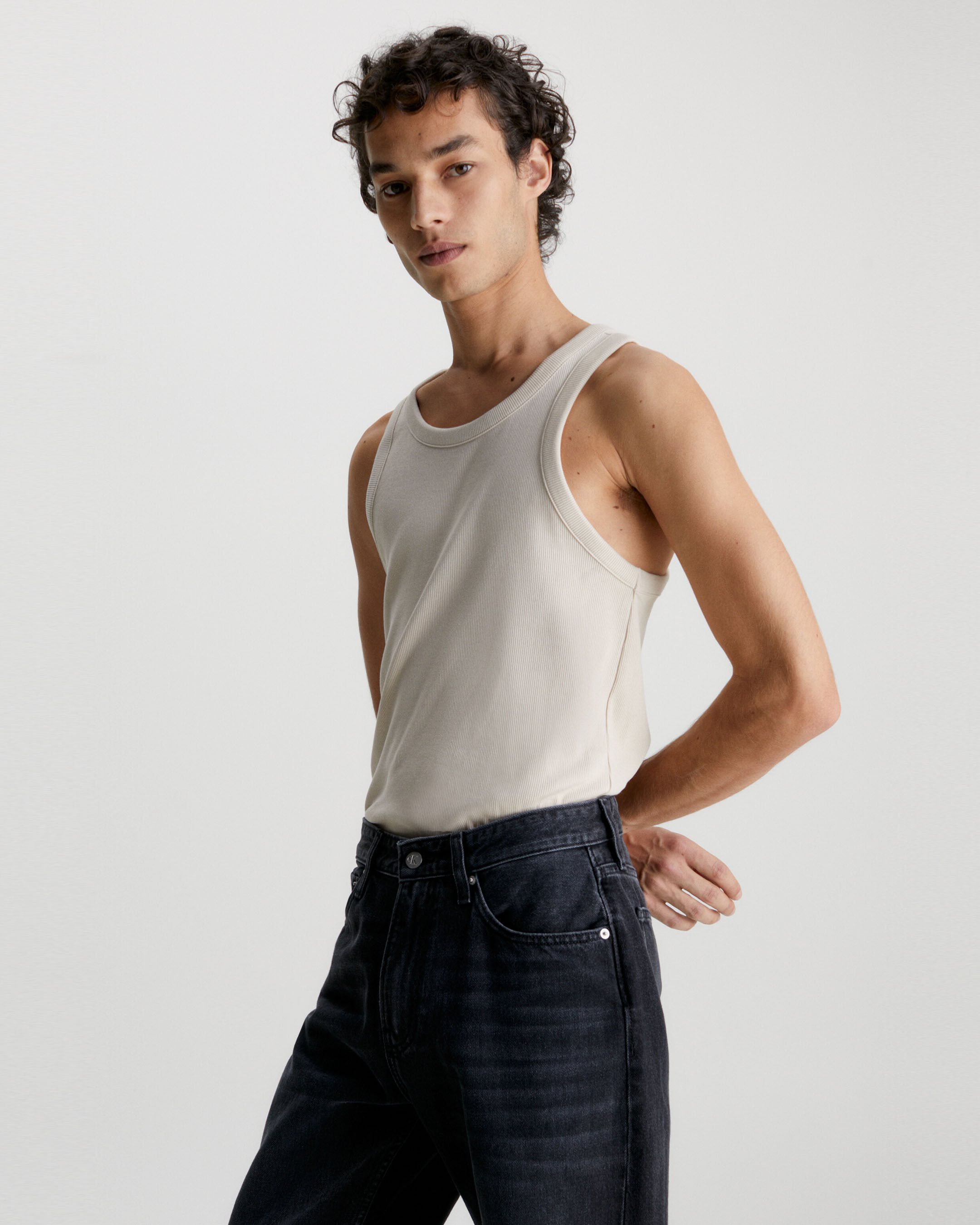 Racer back new arrivals white vest