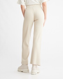 Elongated Rib Knit Pants, Classic Beige, hi-res