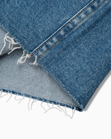RECONSIDERED FRONT SPLIT MAXI DENIM SKIRT, Med Blue F Split Cross Wb Rwh, hi-res