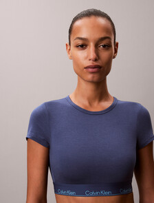 T-Shirt Bralette - Icon Cotton Modal, Dark Denim, hi-res