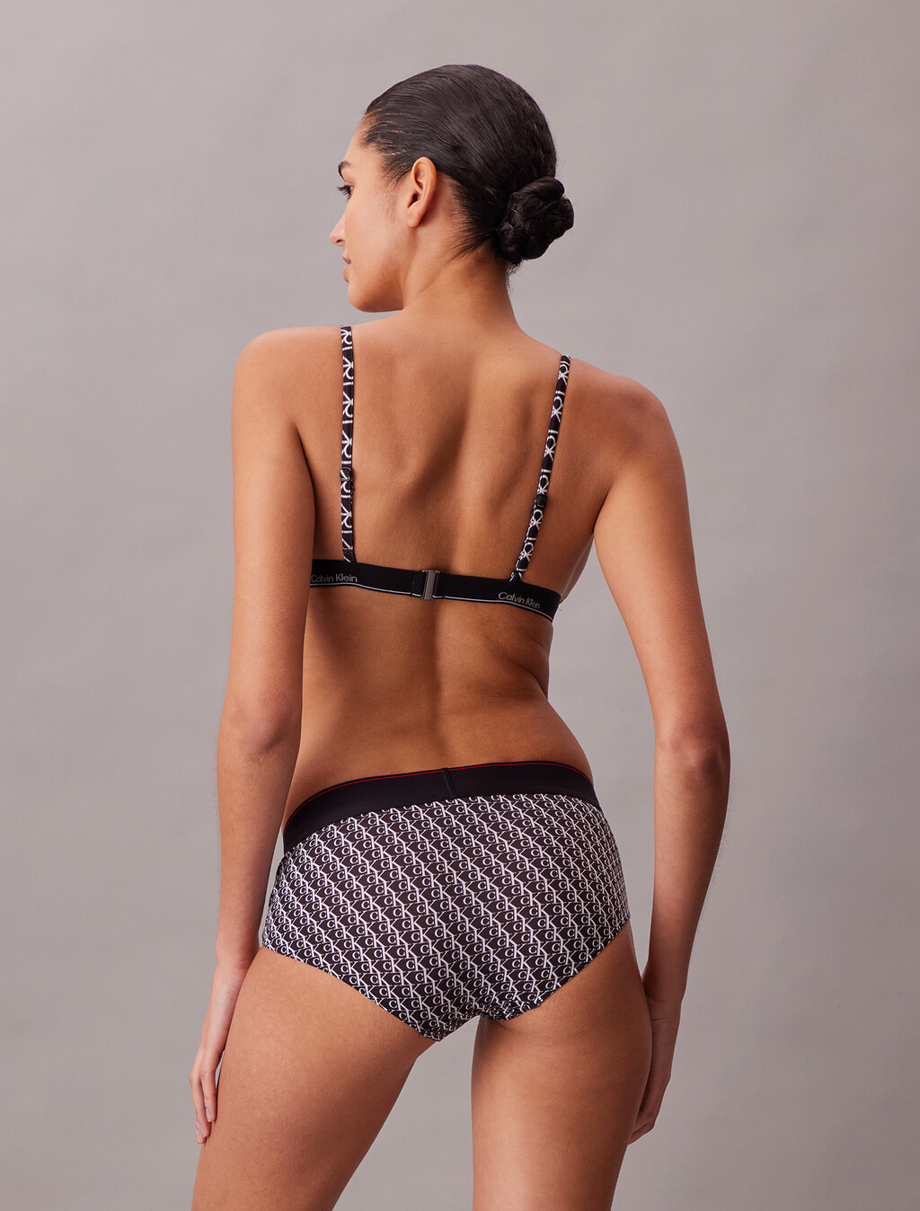 Triangle Bikini Top - CK Icon, 20242 ICON COTTON EMBLEM+BLACK, hi-res