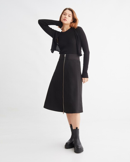 SMOOTH COTTON RIB CARDIGAN