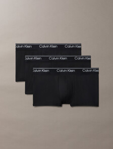 3 Pack Low Rise Trunks - Microfibre Stretch, 3 BLACK, hi-res