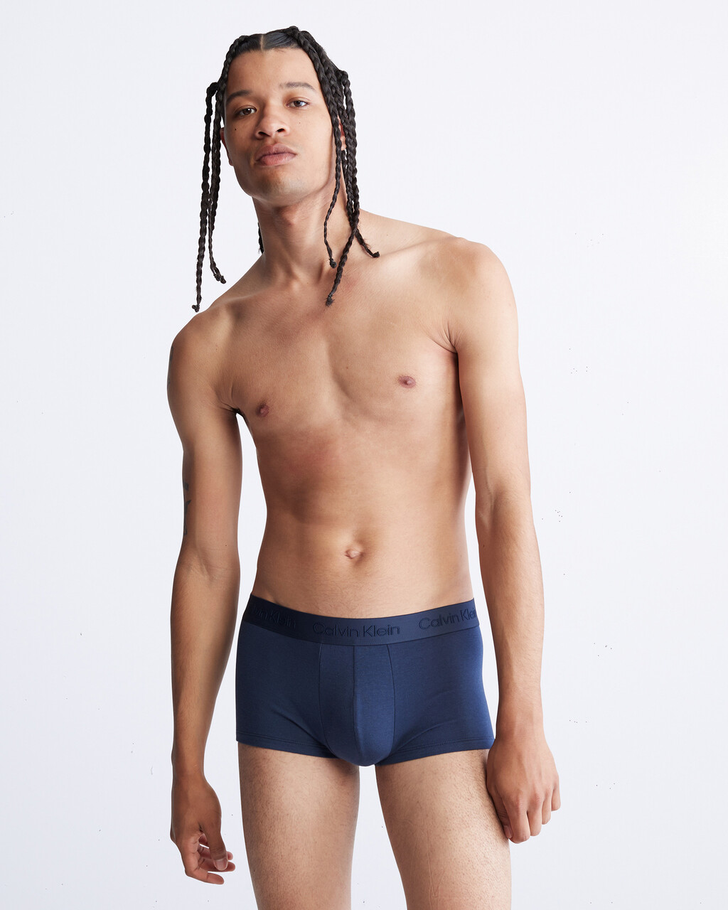 CK Black Ultra Soft Cashmere Low Rise Trunks, Blue Shadow, hi-res