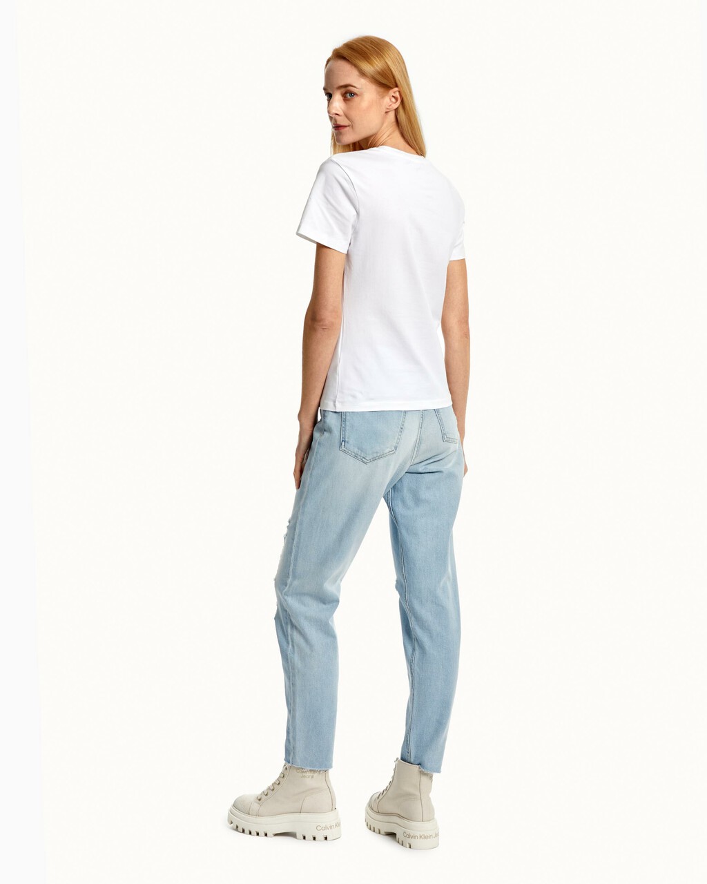Shrunken Institutional Logo Tee, Bright White, hi-res