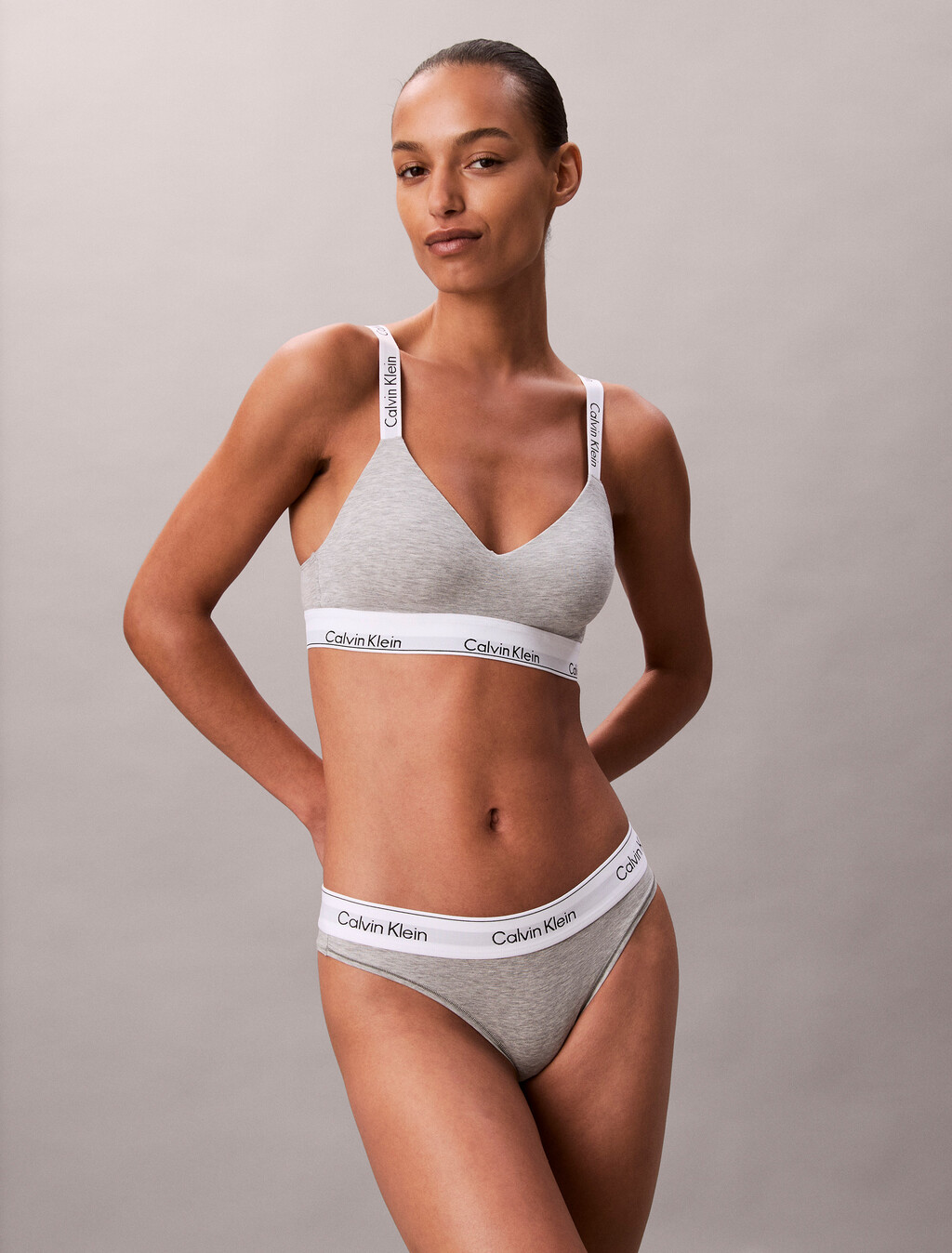 Icon Cotton Lightly Lined Bralette, B10 Grey Heather, hi-res