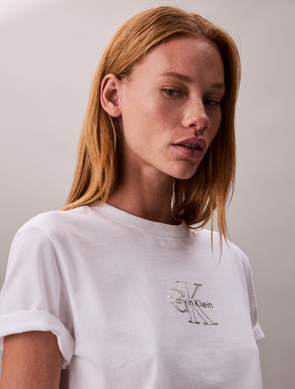 Glossy Metallic Logo T-shirt, Bright White, hi-res