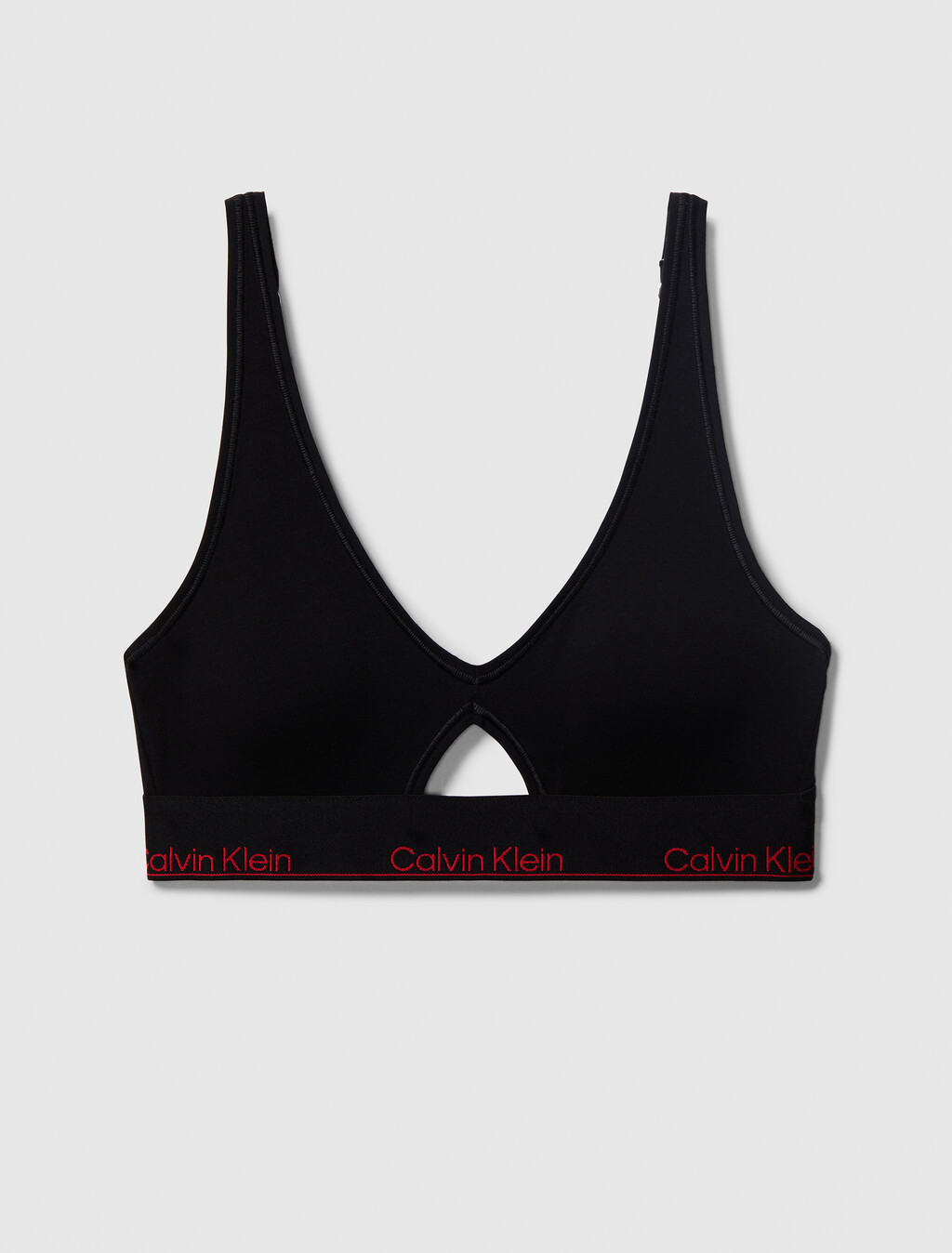Icon Cotton Lightly Lined Triangle Bralette, Black, hi-res